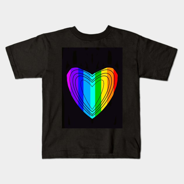 Pride Heart Kids T-Shirt by Dexter1468